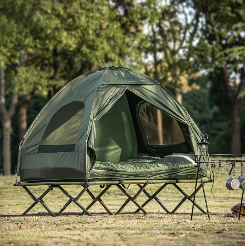 SoBuy Campingzelt für 2 Personen Grün 193x145x185cm Funktional