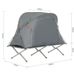 SoBuy Campingzelt 4 in 1 Set Hellgrau 193x145x160cm Funktional