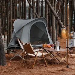 SoBuy Campingzelt 4 in 1 Set Hellgrau 193x145x160cm Funktional
