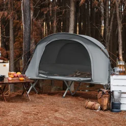SoBuy Campingzelt 4 in 1 Set Hellgrau 193x145x160cm Funktional