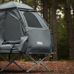 SoBuy Campingzelt mit 1 Tür Hellgrau Funktional
