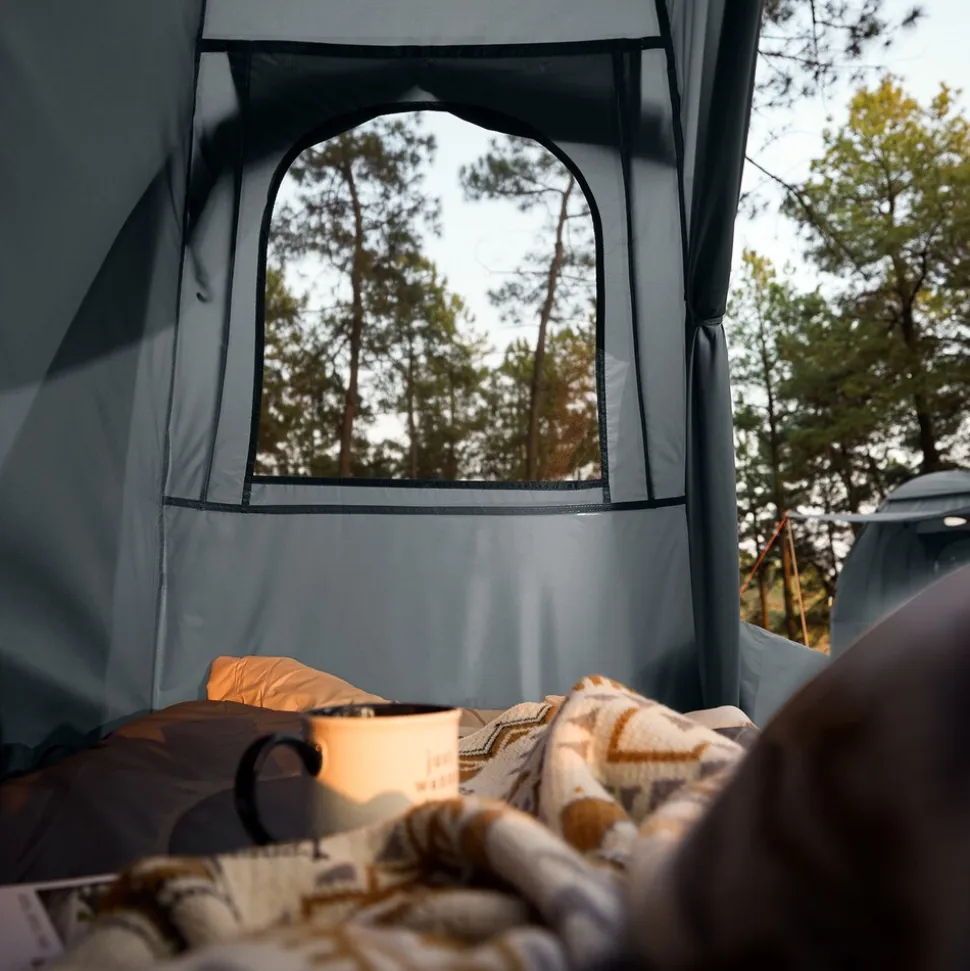 SoBuy Campingzelt mit 1 Tür Hellgrau Funktional