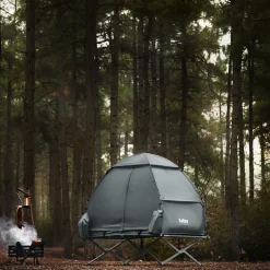 SoBuy Campingzelt mit 1 Tür Hellgrau Funktional