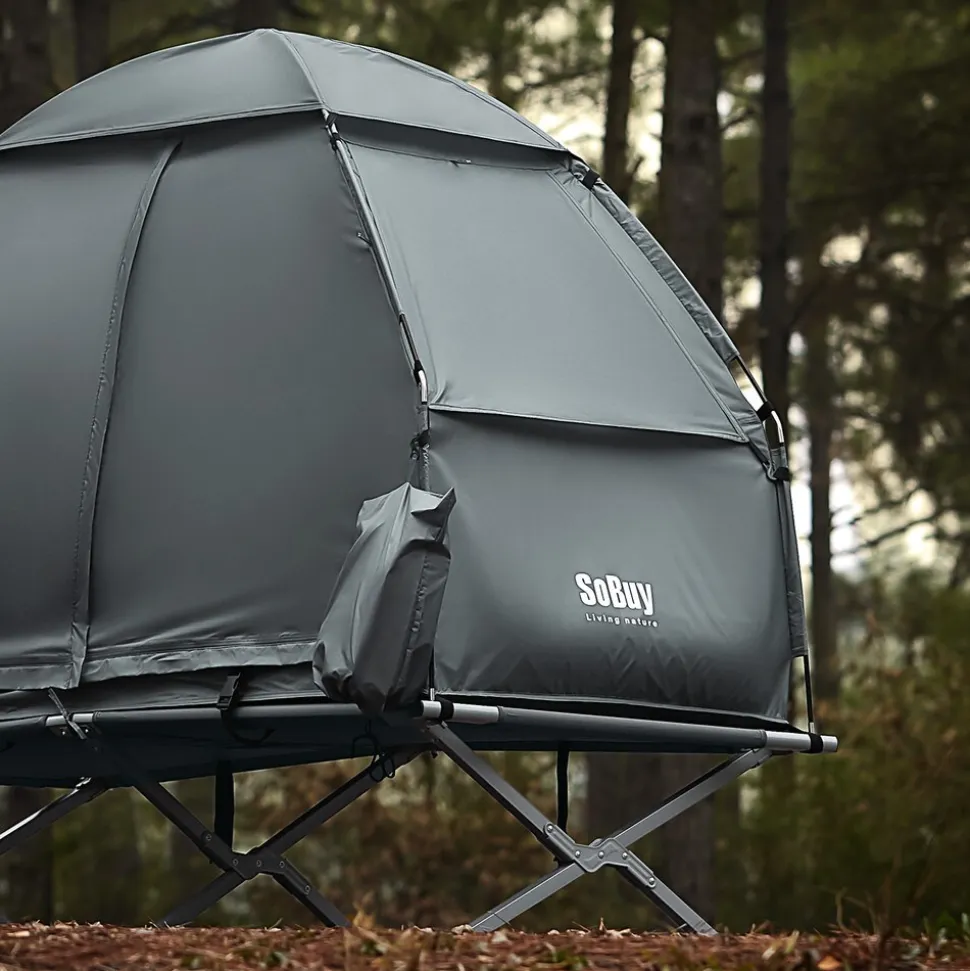 SoBuy Campingzelt mit 1 Tür Hellgrau Funktional