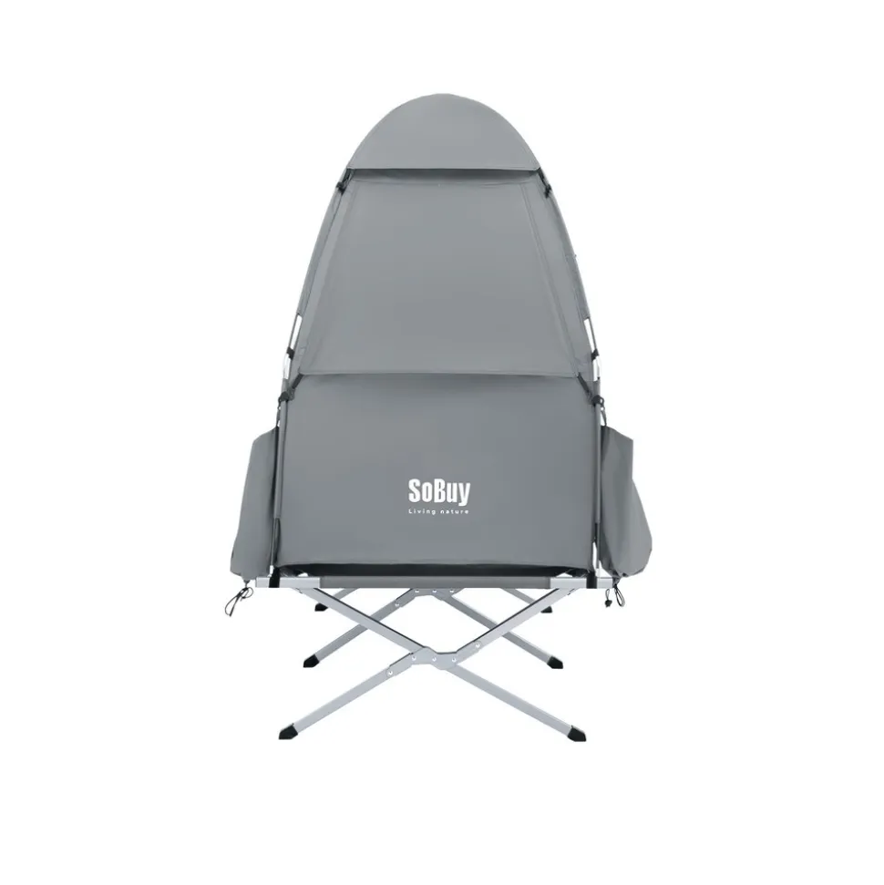 SoBuy Campingzelt mit 1 Tür Hellgrau Funktional