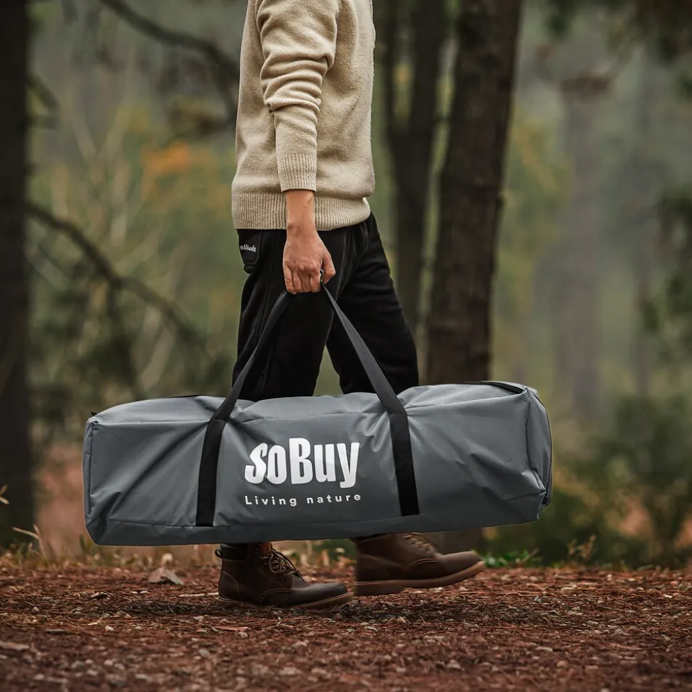 SoBuy Campingzelt mit 1 Tür Hellgrau Funktional