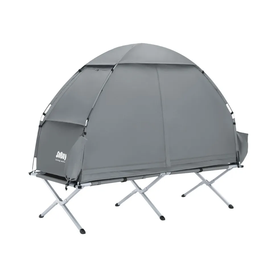 SoBuy Campingzelt mit 1 Tür Hellgrau Funktional