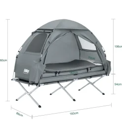 SoBuy Campingzelt mit 1 Tür Hellgrau Funktional