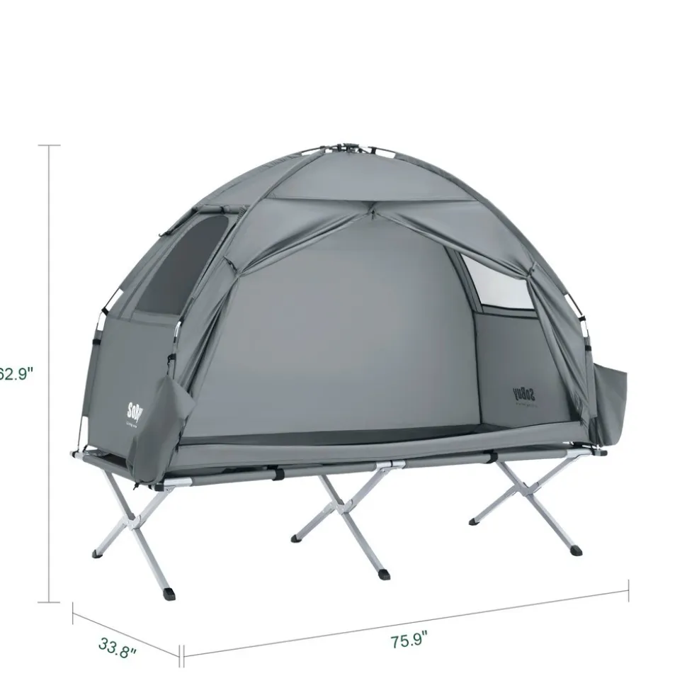 SoBuy Campingzelt mit 1 Tür Hellgrau Funktional
