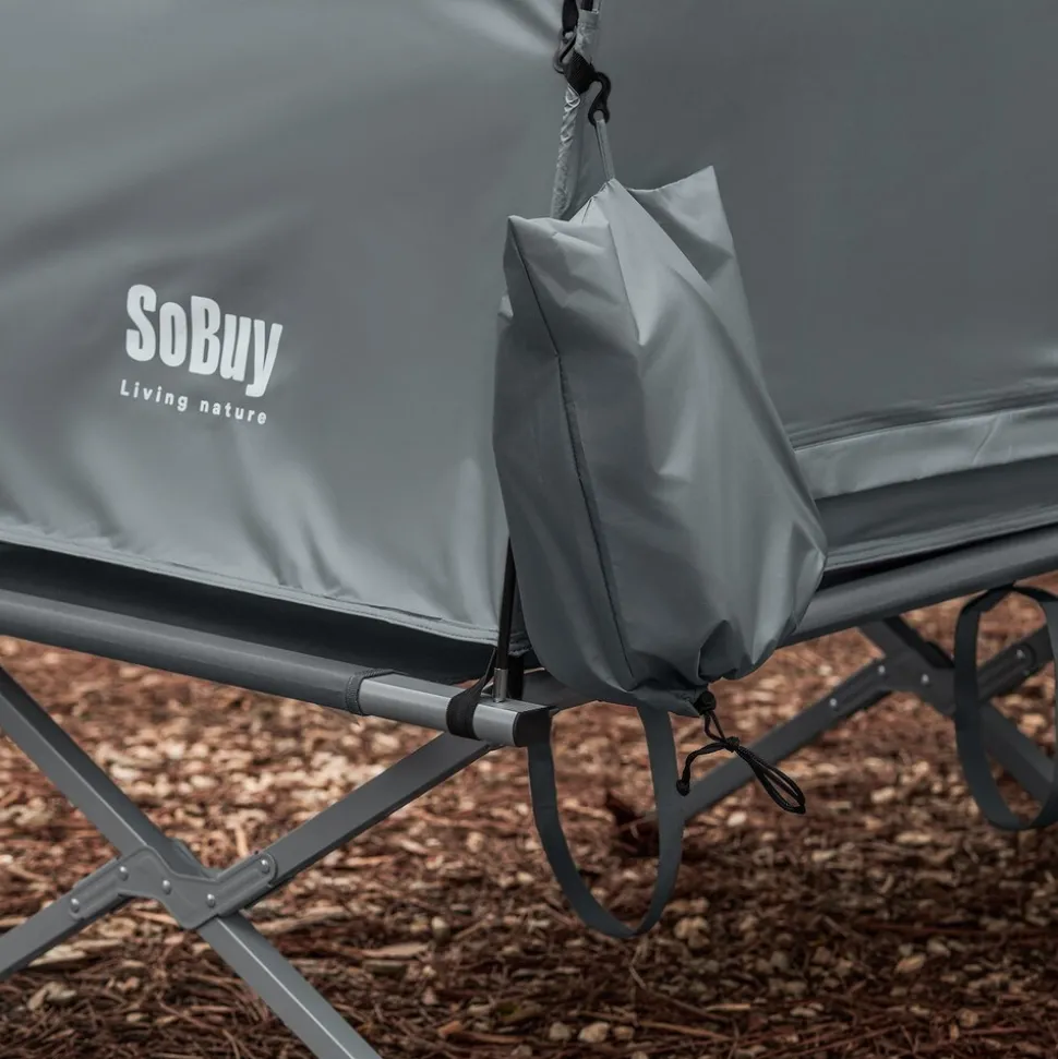 SoBuy Campingzelt mit 1 Tür Hellgrau Funktional