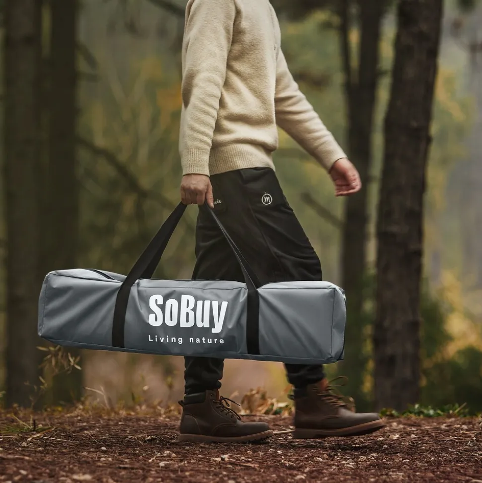 SoBuy Campingzelt mit 1 Tür Hellgrau Funktional