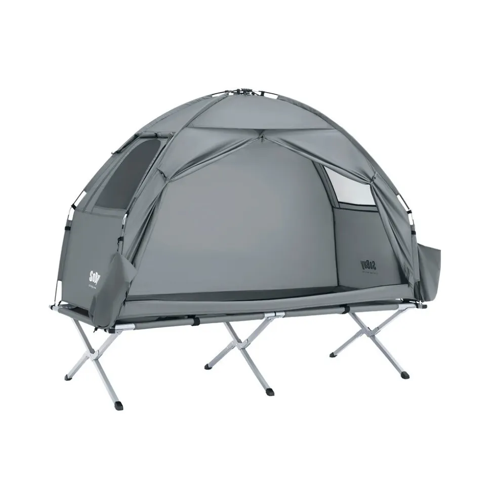 SoBuy Campingzelt mit 1 Tür Hellgrau Funktional