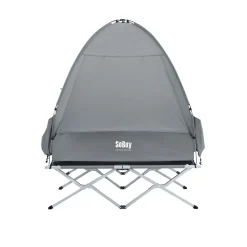 SoBuy Campingzelt mit 1 Tür Hellgrau 193x145x185cm Funktional