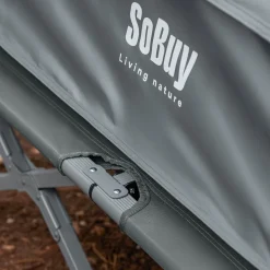 SoBuy Campingzelt mit 1 Tür Hellgrau 193x145x185cm Funktional