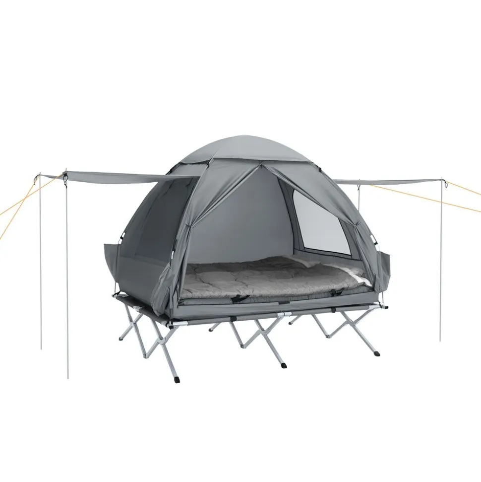 SoBuy Campingzelt mit 1 Tür Hellgrau 193x145x185cm Funktional