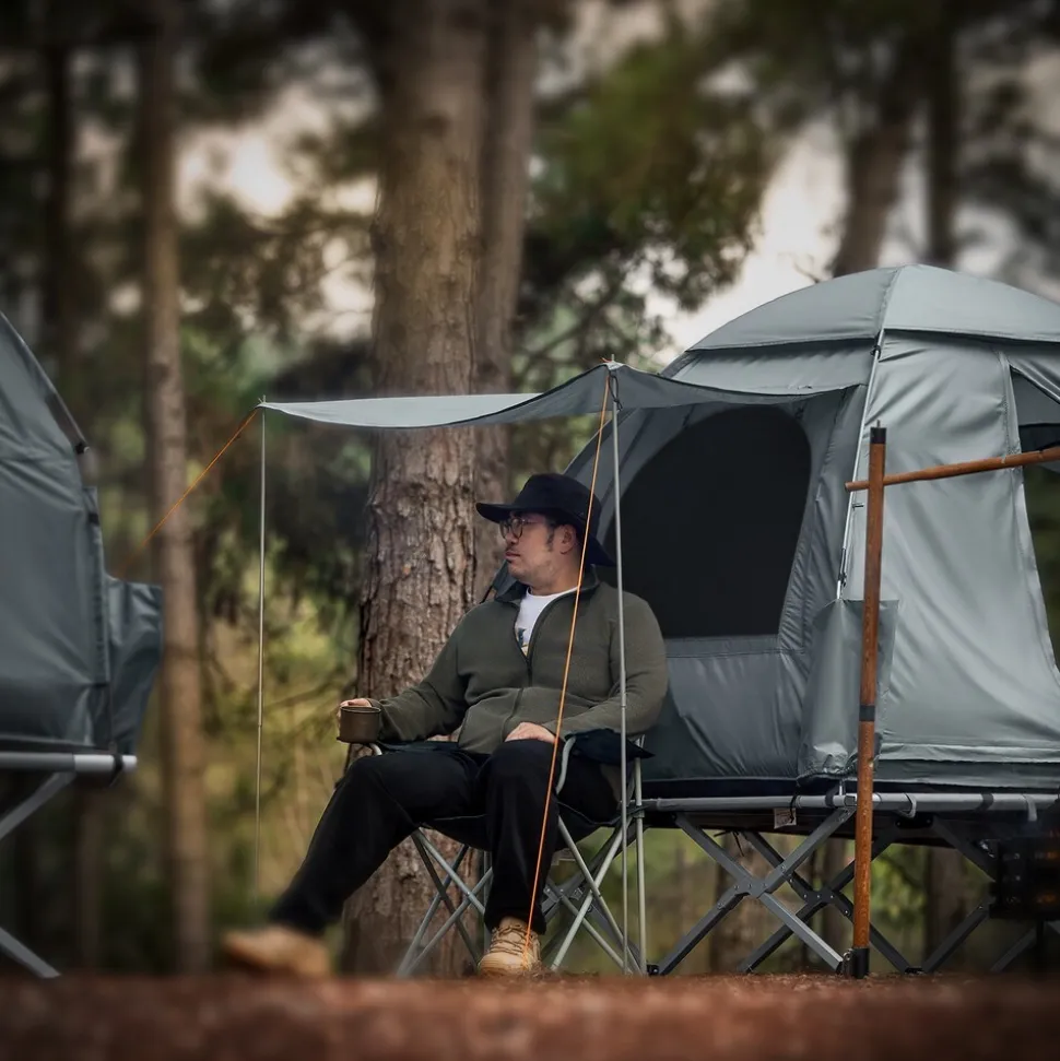SoBuy Campingzelt mit 1 Tür Hellgrau 193x145x185cm Funktional