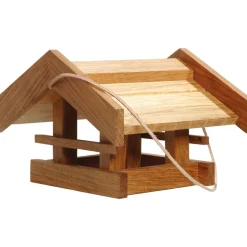 Solides Eiche-Vogelfutterhaus "Basis" mit Kordel 31x28x20