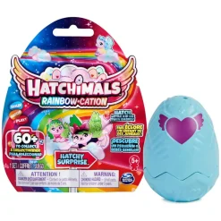 Spin Master 6065355 (20139241) sort. - Hatchimals Rainbowcation - Einzelpack Sammelfigur, Family Surprise Rainbowcation, mehrfach sortiert