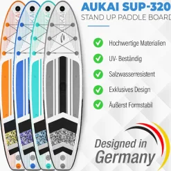 Stand Up Paddle Board "AUKAI Pro" mit Kajak-Sitz grau