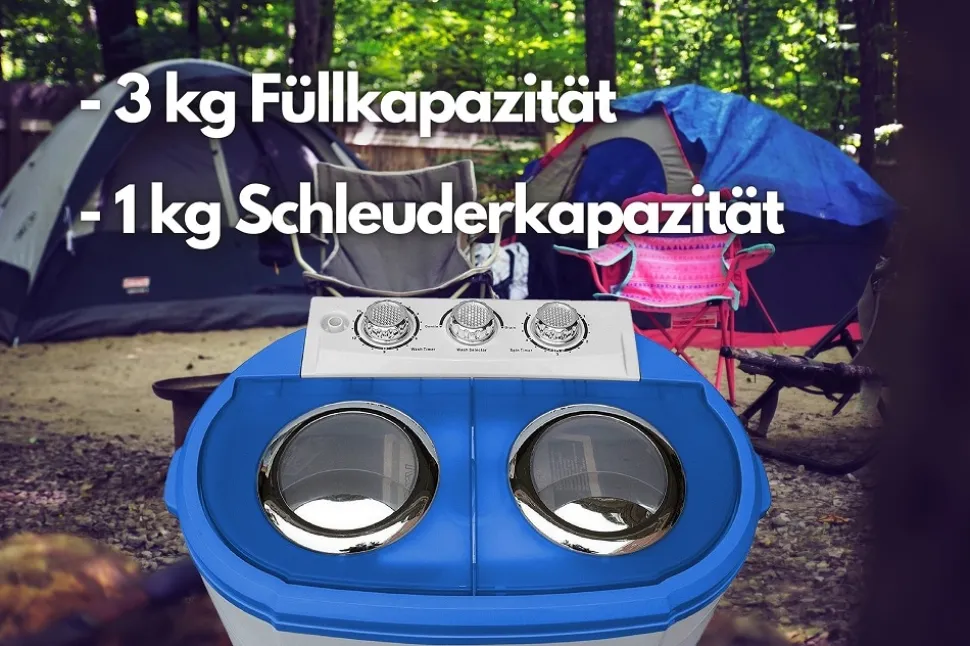 Steinborg Mini-Waschmaschine Camping 3kg Schleuderfunktion 2 Kammern