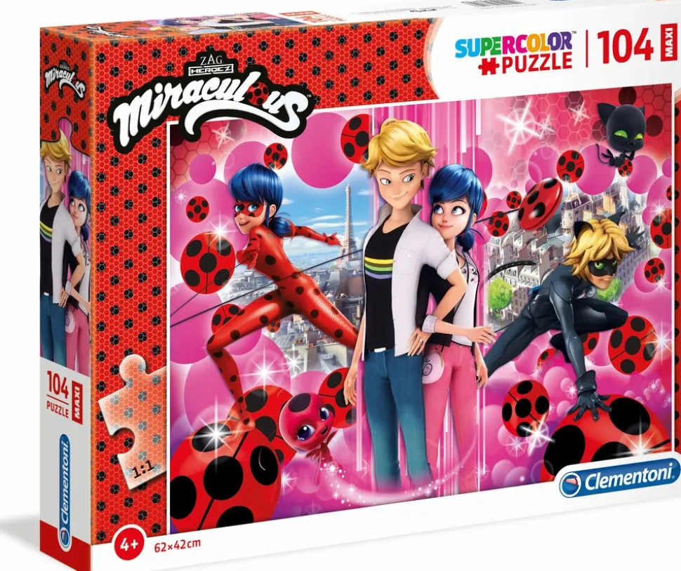 Supercolor Puzzle - Miracolous, 104 Teile