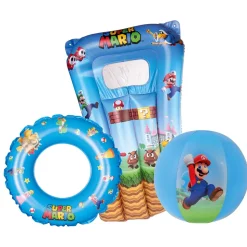 Super Mario Strandset Happy People 16190 3in1 Ball Schwimmring Matratze Pool Strand Kinder