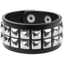 tectake® Accessoires-Set Leder Handschuhe und zwei Armbänder