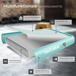 tectake® Airtrack Trainingsmatte, aufblasbar, rutschfestes, hochwertiges PVC, inkl. Transporttasche, 397 x 104 x 10 cm