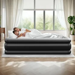 tectake® Aufblasbare Matratze, für 1 oder 2 Personen, ergonomisches Luftsäulensystem, inkl. manuellem Ventil und Tragebeutel