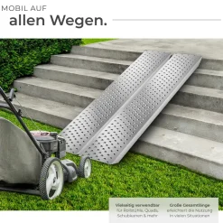 tectake® Auffahrrampen, 2er Set, rutschfeste, perforierte Oberfläche, 160 x 23 x 4,5 cm