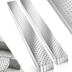 tectake® Auffahrrampen, 2er Set, rutschfeste, perforierte Oberfläche, 160 x 23 x 4,5 cm