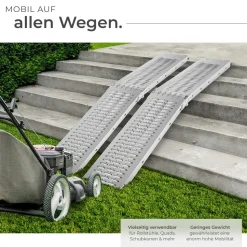 tectake® Auffahrrampen, 2er Set, aus verzinktem Stahl, Belastbarkeit 400 kg, 200 kg pro Rampe