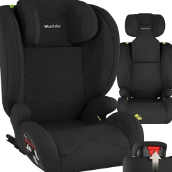 tectake® Autositz, i-Size Zulassung, ISOFIX-Installation, mit Seitenaufprallschutz, extra dicke Polsterung, von 100 bis 150 cm, Belastbarkeit 36 kg
