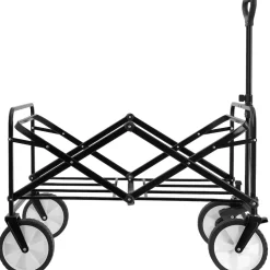 tectake® Bollerwagen, faltbar, abnehmbarer Stoffeinsatz mit 2 Netztaschen, inklusive Tragetasche, Belastbarkeit 80 kg