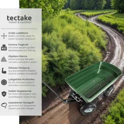 tectake® Bollerwagen, mit Kippfunktion, leichtgängige Lenkachse, Belastbarkeit 300 kg