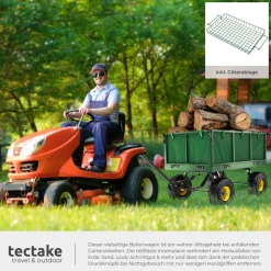 tectake® Bollerwagen, mit klappbaren Seitenwänden, leichtgängige Lenkachse mit gepolstertem Griff, Belastbarkeit 550 kg