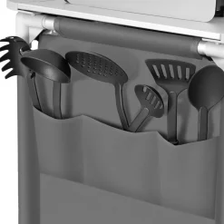 tectake® Campingküche Luxus mit Aluminiumgestell und 4 Fächern, faltbar, mit viel Stauraum, Windschutz und Spülbecken, 116 x 52 x 107 cm