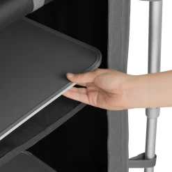 tectake® Campingküche XXL mit Aluminiumgestell und 5 Fächern, faltbar, mit großem Stauraum und Windschutz, 172 x 52 x 104 cm