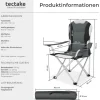 tectake® Campingstuhl, faltbar, gepolstert, geringes Gewicht, 60 x 88 x 110 cm