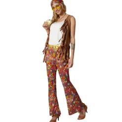 tectake® Damenkostüm Hippie Weste und Hose