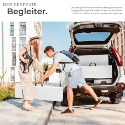 tectake® 2er Set Campingklappbank, wetterfest, je 500 kg belastbar, bis zu 8 Personen, gummierte Tragegriffe