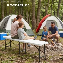 tectake® 2er Set Campingklappbank, wetterfest, je 500 kg belastbar, bis zu 8 Personen, gummierte Tragegriffe