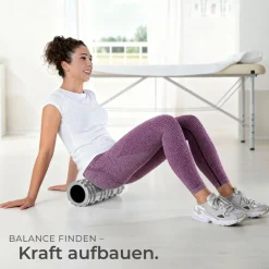 tectake® Faszienrolle, mit verschiedenen Noppenzonen, zum Lösen von Verklebungen und Muskelverhärtungen, leichte Reinigung, 335 x 145 mm