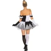 tectake® Frauenkostüm Black White Skeleton