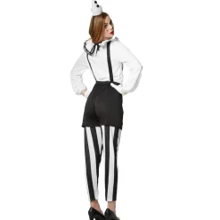 tectake® Frauenkostüm Clown schwarz-weiß