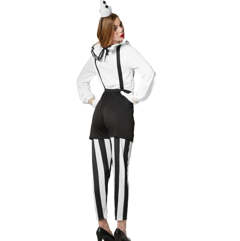 tectake® Frauenkostüm Clown schwarz-weiß