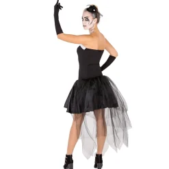tectake® Frauenkostüm sexy Skelett Lady