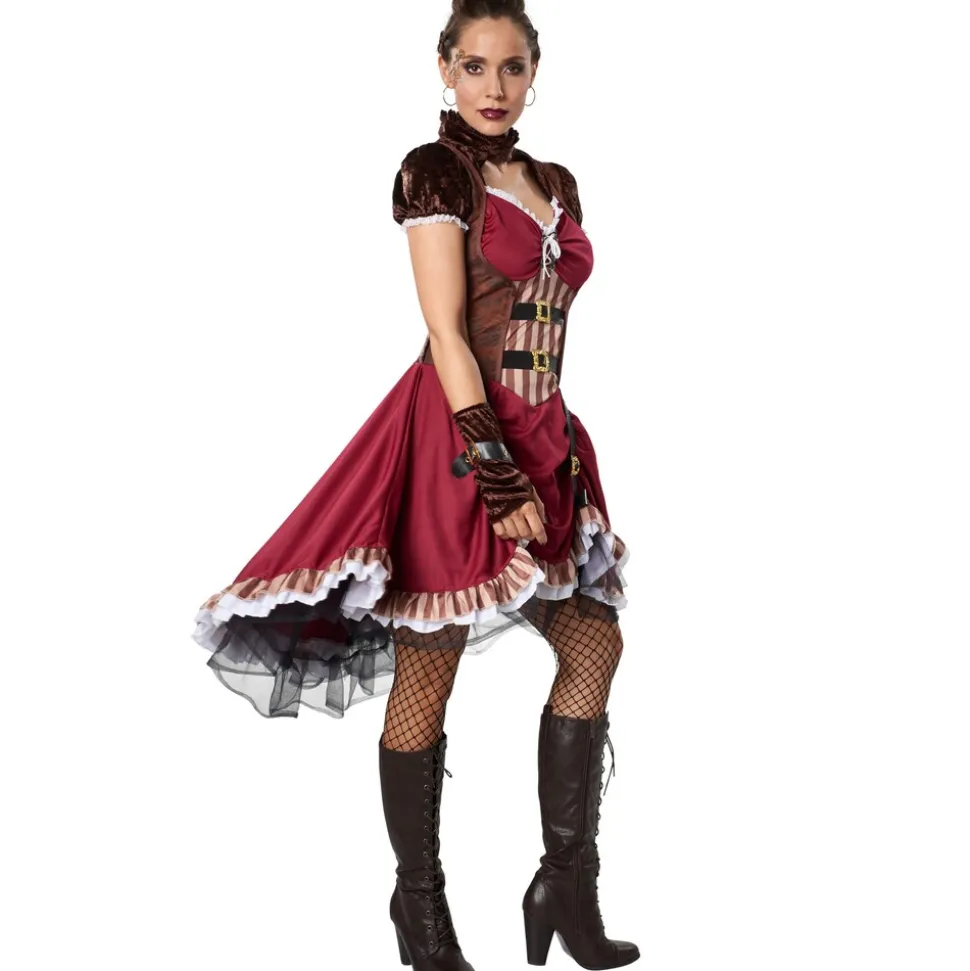 tectake® Frauenkostüm Steampunk Edelfrau
