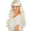 tectake® Frauenperücke Weißblond lang