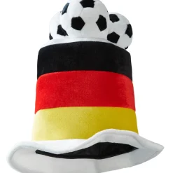 tectake® Fußball Fan Zylinder Deutschland mit Fußbällen